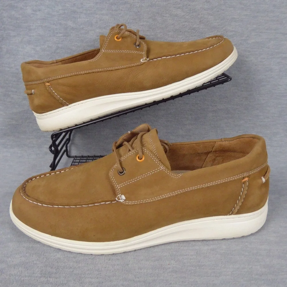 Samuel Hubbard Olema Moc Nutmeg Shoes Mens 13 XW Brown Nubuck Leather Boat Shoes
